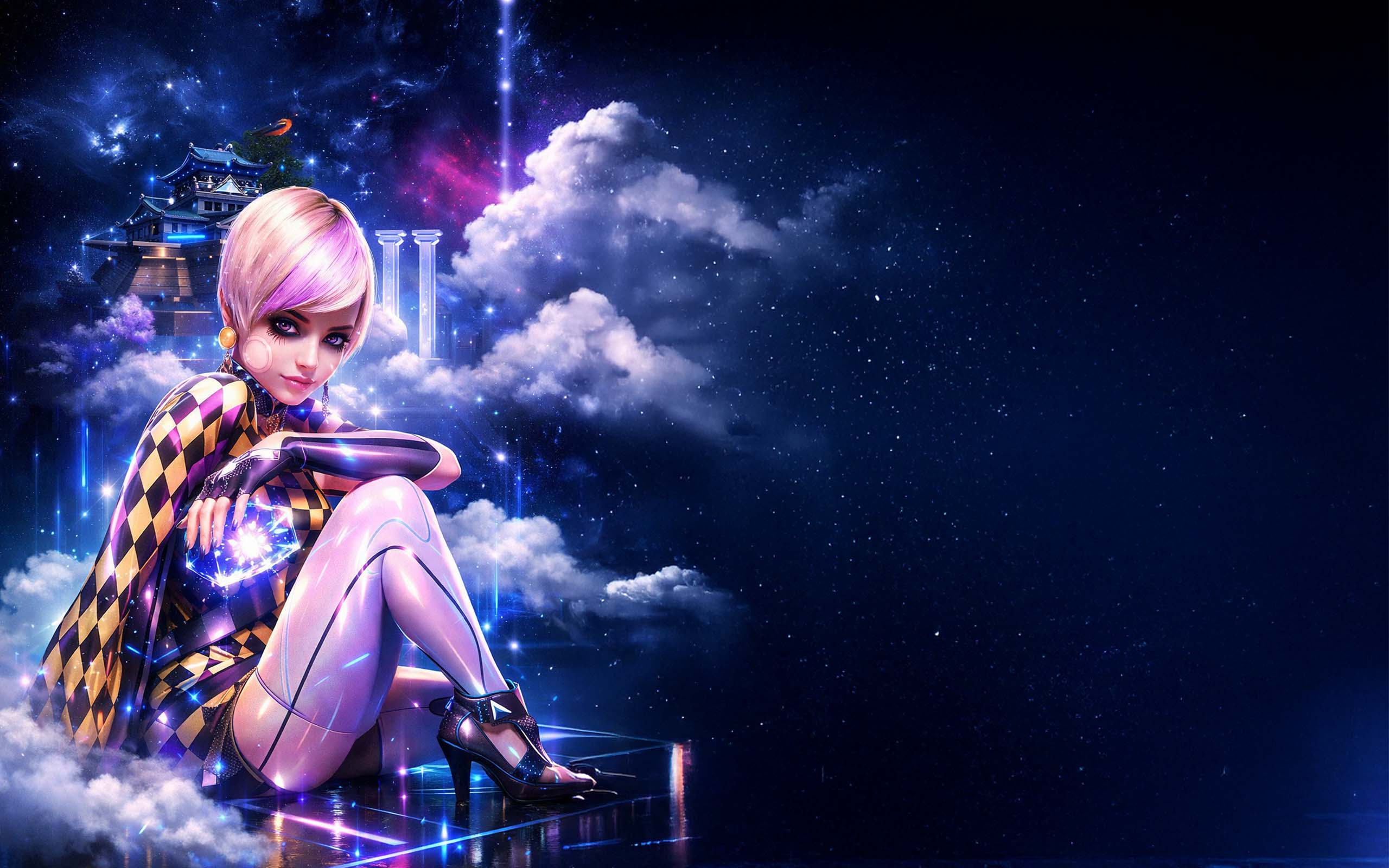 Digital artist in a futuristic studio environment